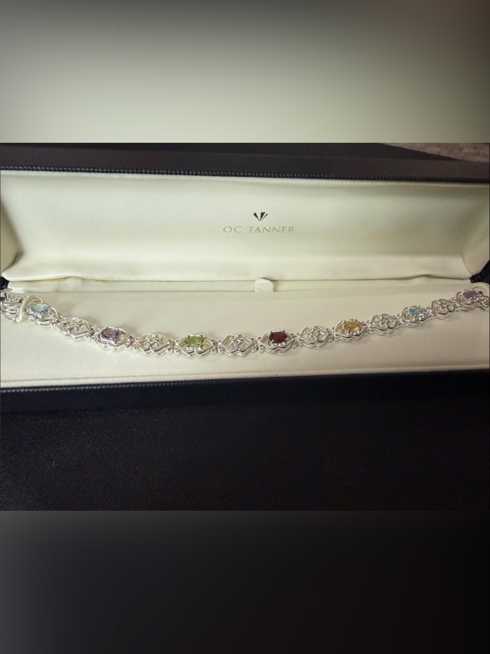 Venti OC Tanner Multicolor Gemstone Sterling Silver Tennis Bracelet
